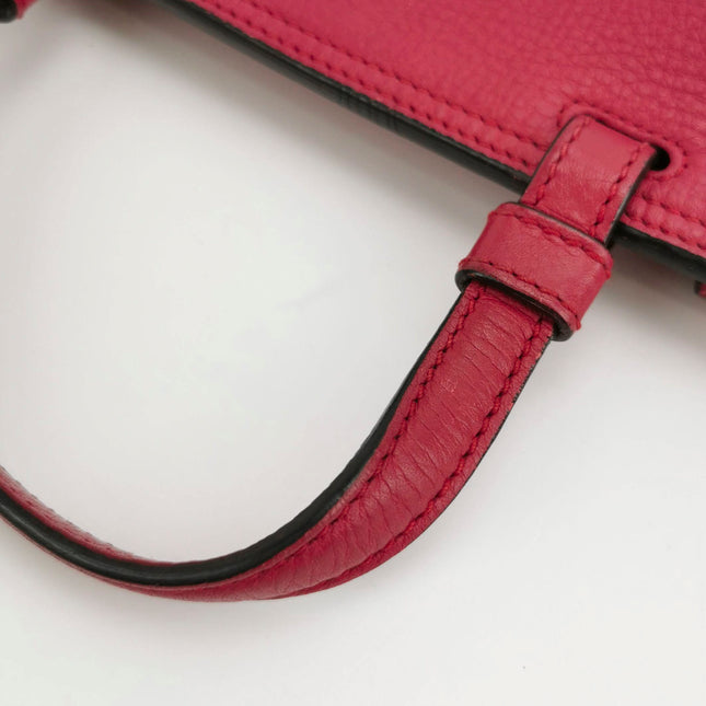 Sold Gucci Pink Leather Small Bamboo Daily Top Handle Bag