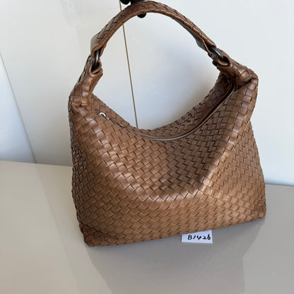 Bottega Veneta New Sloane Shoulder Bag Milk Chocolate Brown Medium 30cm-Luxbags