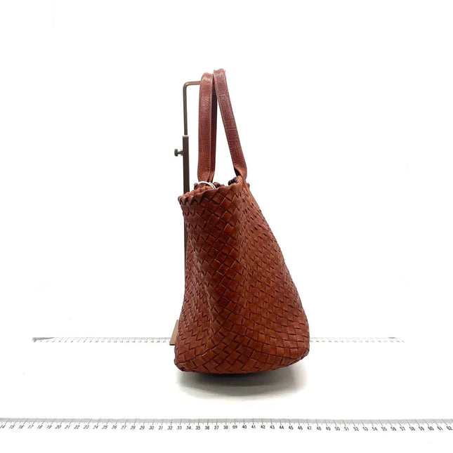 Bottega Veneta Cabat Tote Burnt Metallic Orange Intrecciato Leather 40cm