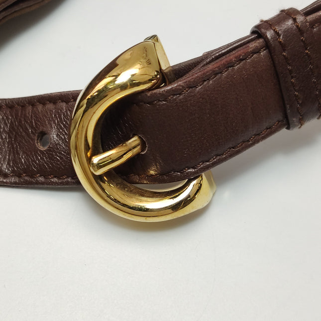 Loewe Flamenco Medium Brown Suede Leather Shoulder Bag 28cm