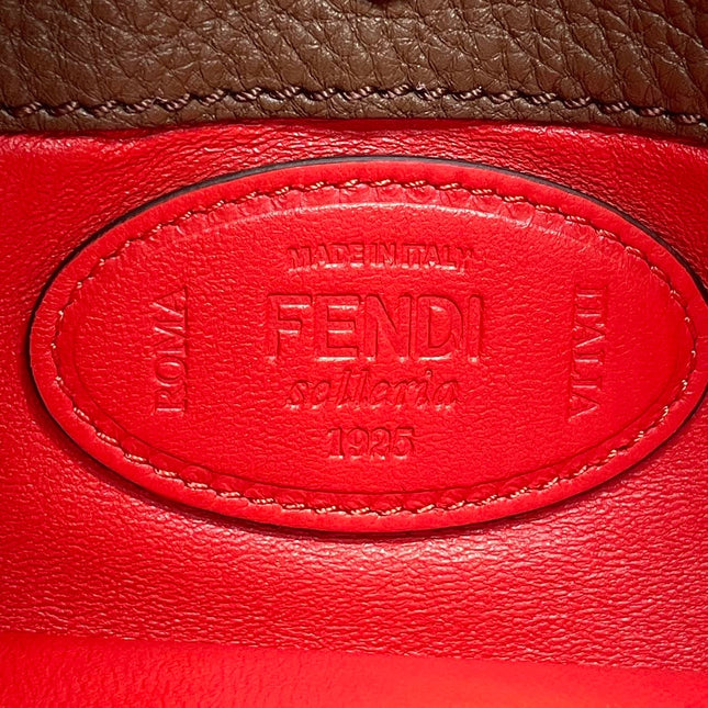 Fendi Baguette Selleria Calfskin Leather Crossbody Bag Large Brown