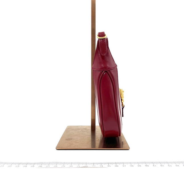 Sold Gucci Jackie 1961 Mini Burgundy Leather Bag with Adjustable Strap