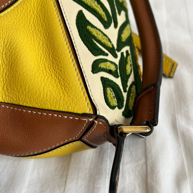 Loewe x William De Morgan Puzzle Mini Embroidered Brown Yellow Multicolor