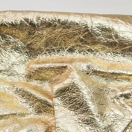 Bottega Veneta Pouch Large Metallic Gold Wrinkled Leather