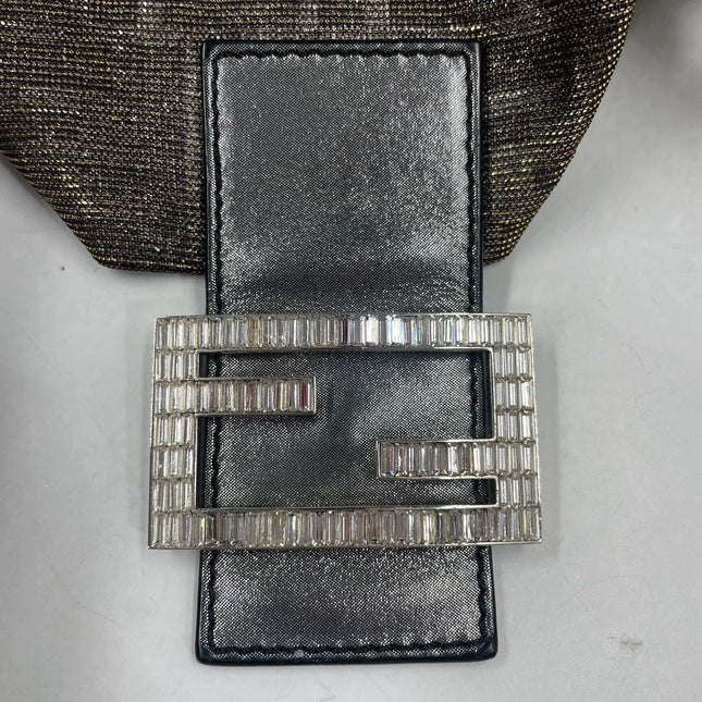 Fendi Baguette Iridescent Brown Zucca Print with Crystal Buckle