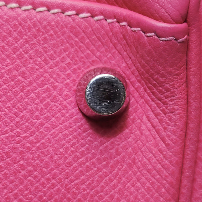 Hermes Kelly 32 Retourne E5 Rose Tyrien Pink Epsom Leather Palladium Hardware 2011