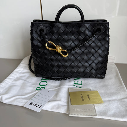Bottega Veneta Small Andiamo Black Intrecciato Handbag 2023