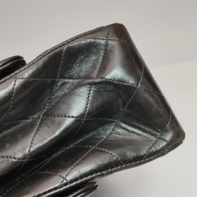 Chanel Double Sided Small Classic Flap Black Lambskin Leather 24k Gold Hardware, 1996-1997