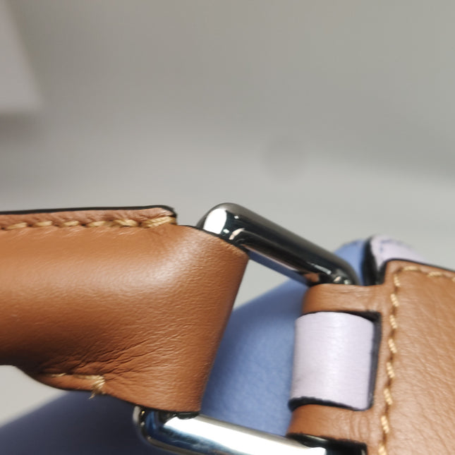 Loewe Puzzle Small Tricolor Purple Pink Grey Calfskin Leather Crossbody Bag