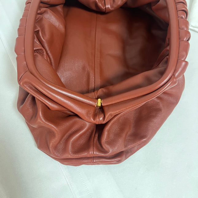 Bottega Veneta Pouch Calfskin Leather Brick Red Large