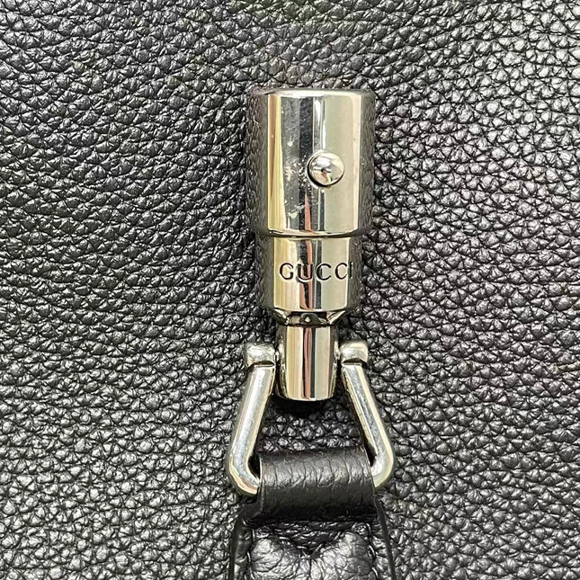 Gucci Jackie 1961 Black Large Pebbled Leather Shoulder Bag with Strap