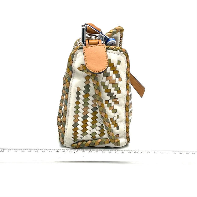 Loewe Puzzle Small Leather Woven Braided Multicolor Crossbody Bag