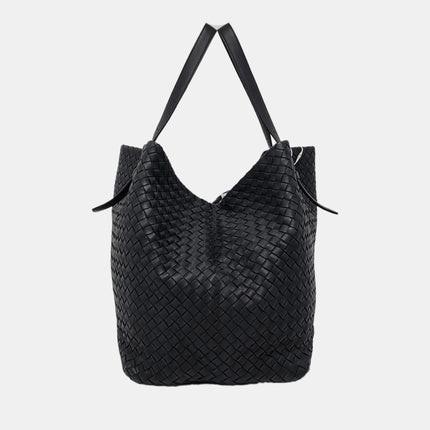 Bottega Veneta Cesta Shopper Tote Intrecciato Black Leather Large 50cm