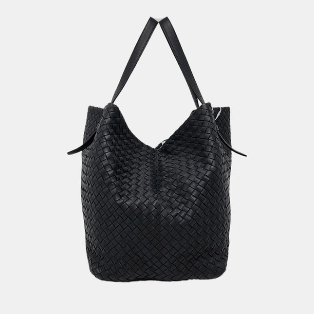 Bottega Veneta Cesta Shopper Tote Intrecciato Black Leather Large 50cm