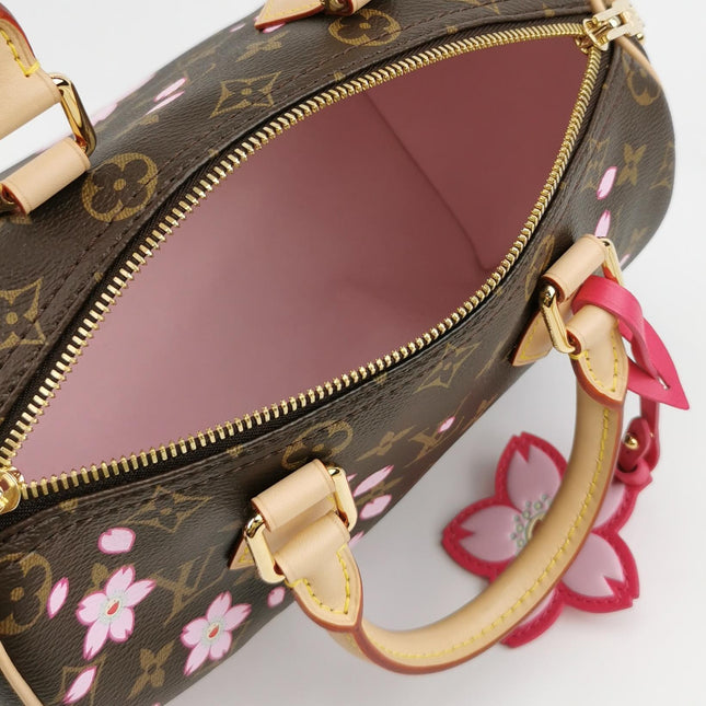 Louis Vuitton x Takashi Murakami Speedy 25 Cherry Blossoms on Monogram Crossbody Bag