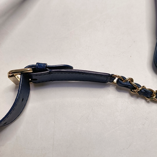 Chanel Belt Bag Navy Shiny Calfskin Skin Leather Gold-tone Hardware