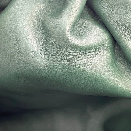 Bottega Veneta Pouch Large Intrecciato Dark Green Calfskin Leather Clutch