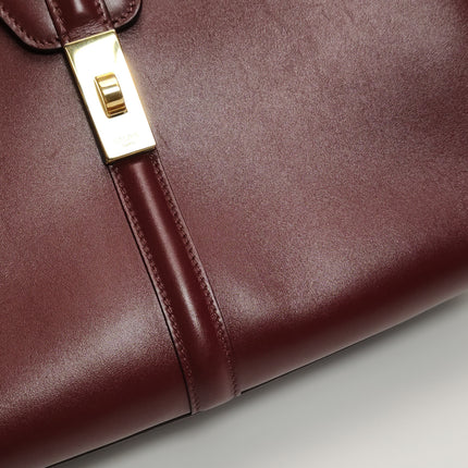 Celine 16 Bag Medium Burgundy Smooth Calfskin Leather With Strap