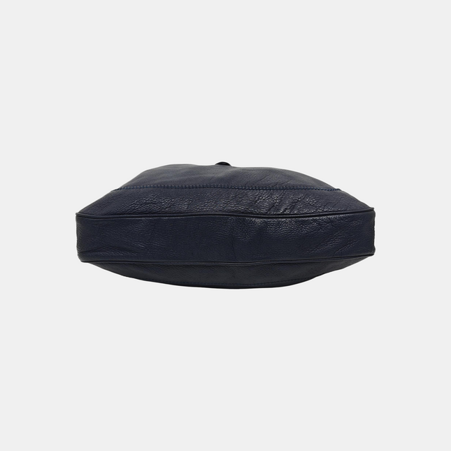 Gucci Jackie Soft Large Navy Leather Shoulder Bag With Strap