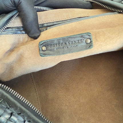 Bottega Veneta Intrecciato Hobo Bag Medium Black Leather 47cm