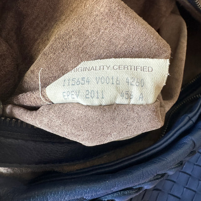 Bottega Veneta Veneta Hobo Large Navy Intrecciato Leather Bag 48cm