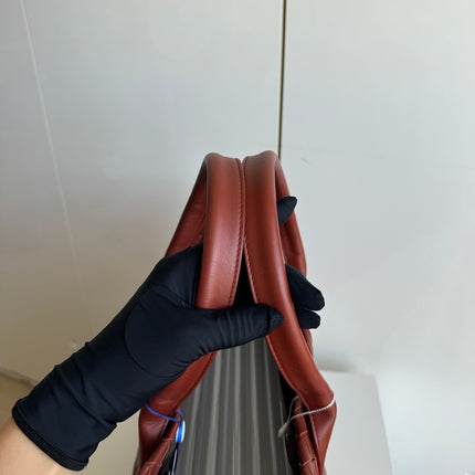 Bottega Veneta Cabat Large Intreccio Leather Tote Bag Burgundy Brick Red