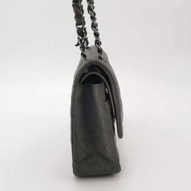 Sold Chanel Classic Flap 2005 Grey Lambskin Leather with Silver Hardware
