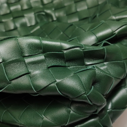 Bottega Veneta Pouch Large Intrecciato Dark Green Calfskin Leather Clutch