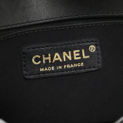 Chanel Le Boy Small Black Lambskin Leather Antiqued Gold Hardware