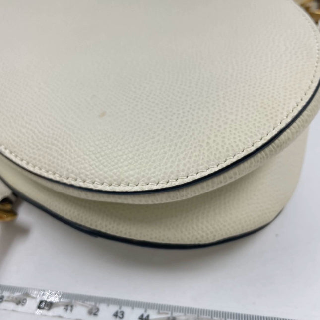Dior Saddle Medium 2019 White Grained Leather Handbag