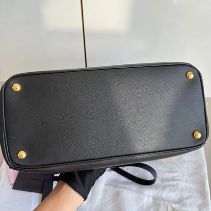 Prada Galleria Saffiano Leather Large Black with Strap