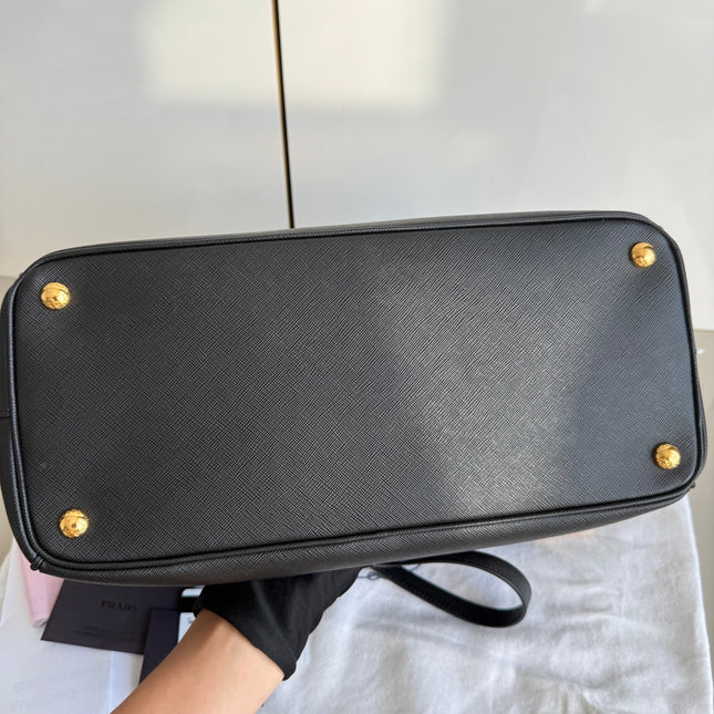 Prada Galleria Saffiano Leather Large Black with Strap