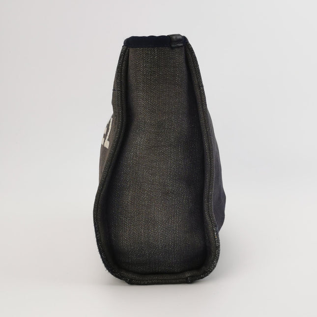 Chanel North South Deauville Tote Small Navy Denim Top Handle Shoulder Bag, 2012-2013