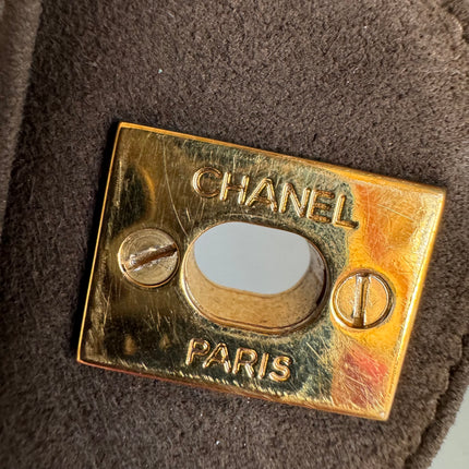 Sold Chanel Classic Flap Brown Suede Single Flap 24k Gold Plated Hardware
