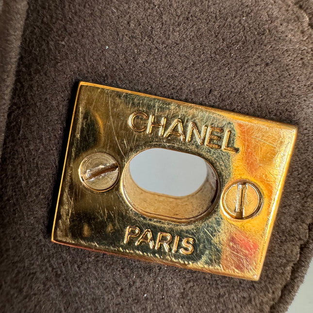 Sold Chanel Classic Flap Brown Suede Single Flap 24k Gold Plated Hardware