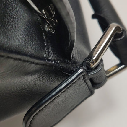 Loewe Puzzle Small Black Smooth Leather White Logo With Metal Feet 2016