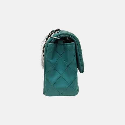 Chanel Classic Flap Mini Turquoise Blue Lambskin Leather Gold Hardware 2014