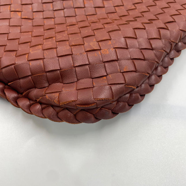 Bottega Veneta Veneta Hobo Maxi Brick Red Intrecciato Leather Bag 50cm