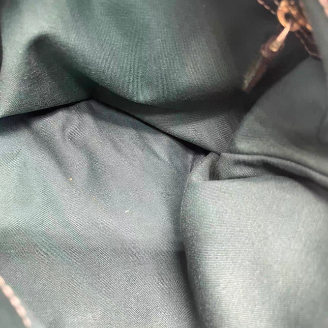 Gucci Large Vintage Green Leather and Monogram Side Horsebit Shoulder Bag