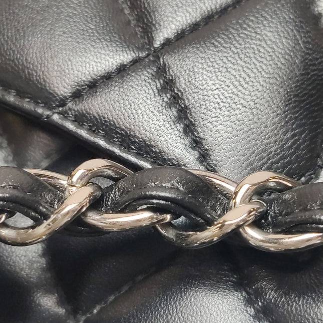 Chanel Classic Flap Jumbo Black Lambskin Leather Single Flap with Silver Hardware 2009-2010