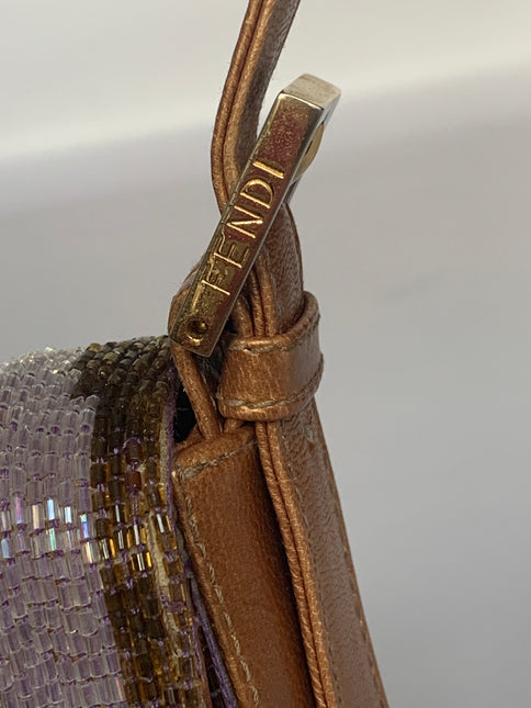 Sold FENDI Baguette Glitter beads Lilac