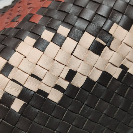 Bottega Veneta Cabat Tote Intreccio Leather Multicolor Brown Burgundy Beige 42cm