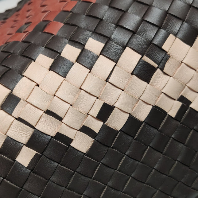 Bottega Veneta Cabat Tote Intreccio Leather Multicolor Brown Burgundy Beige 42cm