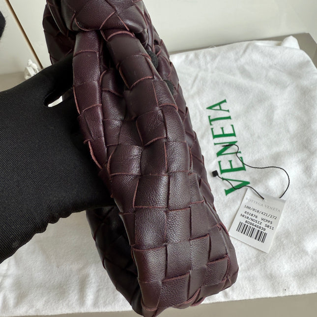 Bottega Veneta Jodie Mini Dark Burgundy Wine Leather