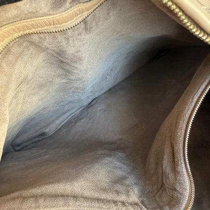 Bottega Veneta Veneta Hobo Maxi Almond Beige Intrecciato Leather Bag 51cm