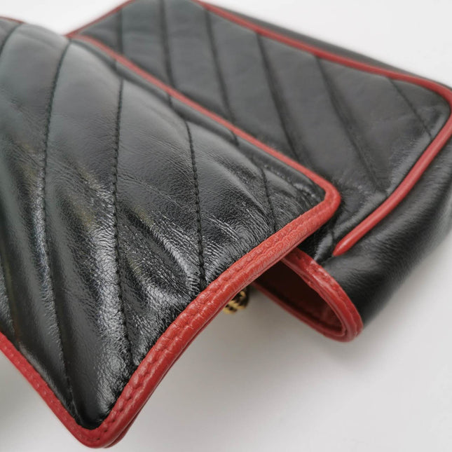 Sold Gucci Marmont Super Mini Flap Leather Bag Black Leather