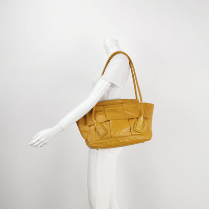 Bottega Veneta Arco Tote Bag Medium Yellow Shiny Calfskin leather