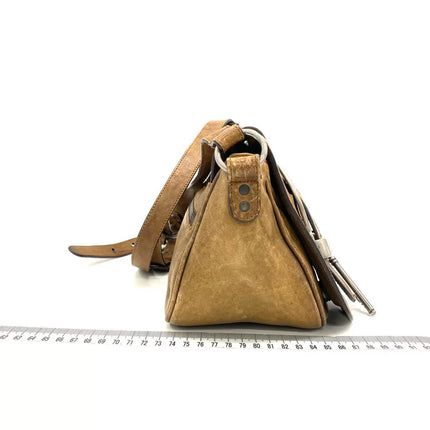 Dior Vintage Gaucho Mini Brown Leather Crossbody Bag 2006