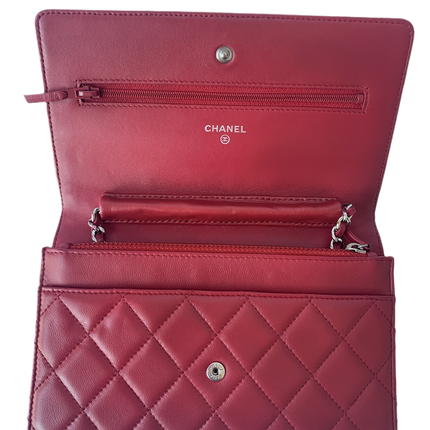 Sold Chanel Wallet On Chains WOC Timeless/ Classic Red Lambskin Leather