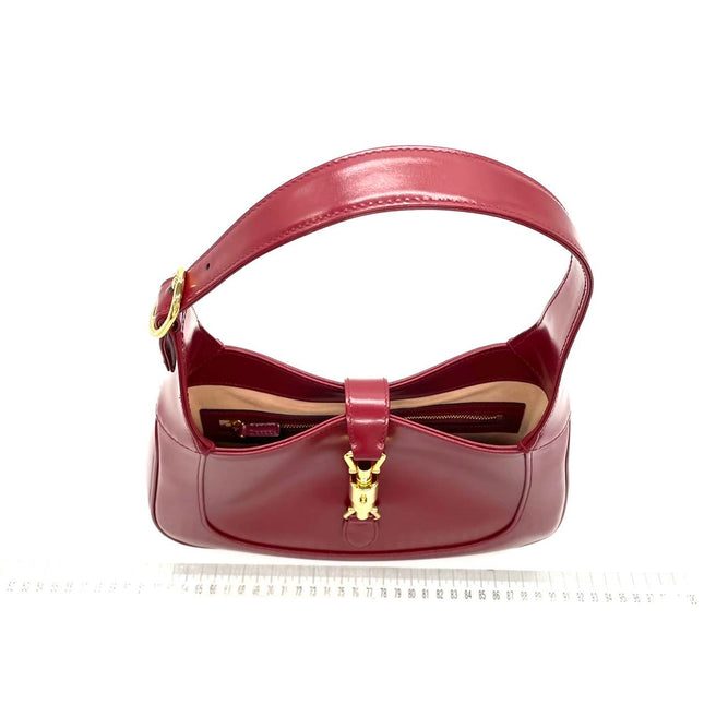 Sold Gucci Jackie 1961 Burgundy Red Leather Bag Small with Adjustable Strap